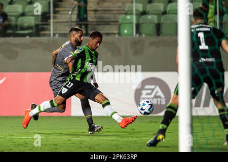 Belo Horizonte, Brésil. 05th avril 2023. MG - BELO HORIZONTE - 05/04/2023 - COPA SUL-AMERICANA 2023, AMERICA-MG X PENARAL - Arthur joueur de America-MG lors d'un match contre Penarol au stade Independencia pour le championnat Copa Sudamericana 2023. Photo: Alessandra Torres/ AGIF/Sipa USA crédit: SIPA USA/Alay Live News Banque D'Images