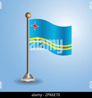 Drapeau de la table d'état d'Aruba. Symbole national, illustration vectorielle Illustration de Vecteur