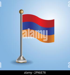 Drapeau de la table d'Etat de l'Arménie. Symbole national, illustration vectorielle Illustration de Vecteur