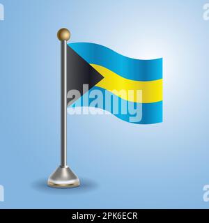 Drapeau de la table d'état des Bahamas. Symbole national, illustration vectorielle Illustration de Vecteur