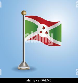 Drapeau de la table d'Etat du Burundi. Symbole national, illustration vectorielle Illustration de Vecteur