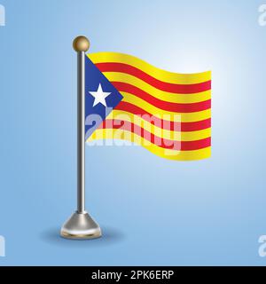 Drapeau de la table d'état de Catalogne. Symbole national, illustration vectorielle Illustration de Vecteur