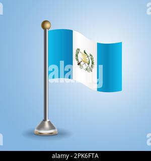 Drapeau de la table d'état du Guatemala. Symbole national, illustration vectorielle Illustration de Vecteur