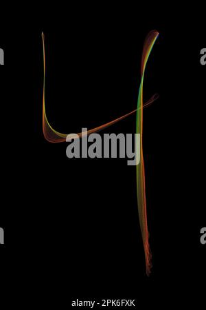 illustration numéro quatre isolée sur fond noir Banque D'Images