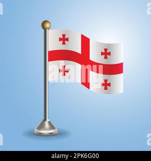 Drapeau de la table d'Etat de la République de Géorgie. Symbole national, illustration vectorielle Illustration de Vecteur