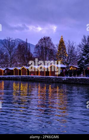 Seeweihnacht, marché de Noël à Rottach-Egern, Tegernsee, haute-Bavière, Bavière, Allemagne Banque D'Images