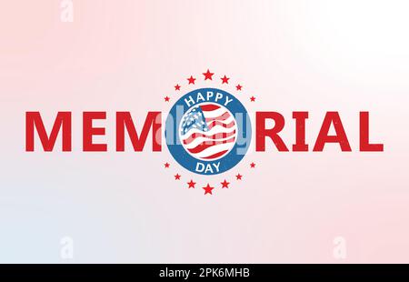 Carte Happy Memorial Day. Illustration des fêtes nationales américaines avec drapeau américain, illustration moderne de fond Illustration de Vecteur