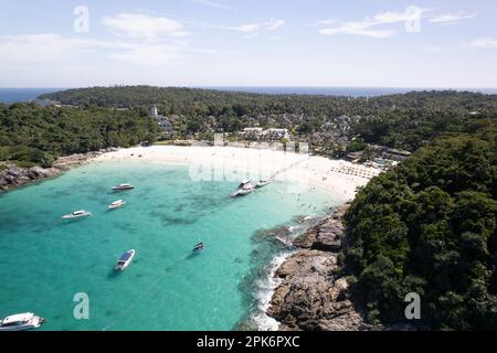 Photo aérienne île de Racha, île de Raya, Phuket Banque D'Images