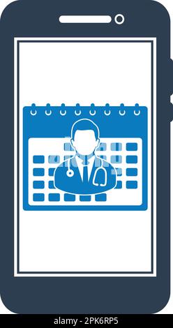 Icône de rendez-vous avec un médecin en ligne. EPS vectoriel de style plat. Illustration de Vecteur