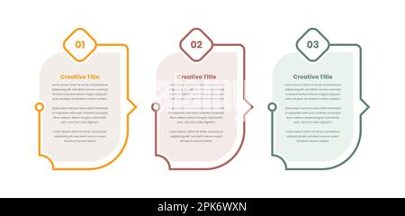 Modèle graphique en trois étapes pour la présentation de texte d'entreprise Illustration de Vecteur