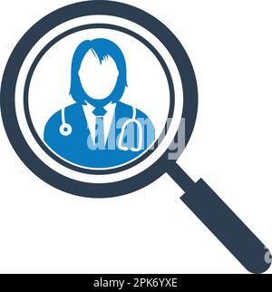 Icône Rechercher un médecin. EPS vectoriel de style plat. Illustration de Vecteur