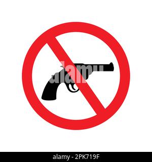 simple classique sans armes armes armes armes armes à feu permis pistolet interdit revolver silhouette icône vecteur isolé sur fond blanc Illustration de Vecteur