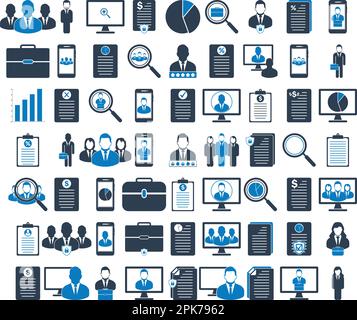 Jeu d'icônes d'entreprise et de finance. EPS vectoriel de style plat. Illustration de Vecteur