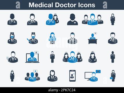 Icônes de médecin. Illustration du symbole EPS vectoriel modifiable. Illustration de Vecteur