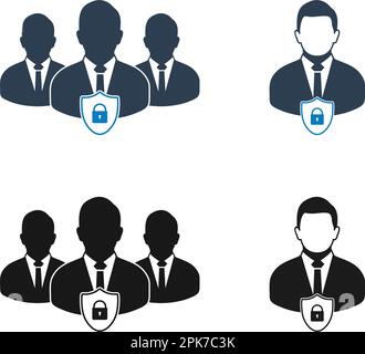 Ensemble d'icônes d'assurance des employés. EPS vectoriel de style plat. Illustration de Vecteur