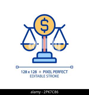 Icône de couleur RVB Perfect pixel de la loi bancaire Illustration de Vecteur