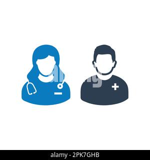 Icône infirmière et médecin. Illustration du symbole EPS vectoriel modifiable. Illustration de Vecteur