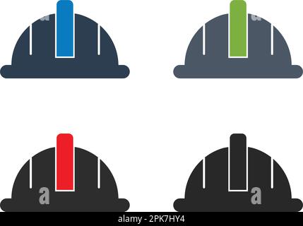 Ensemble d'icônes de casque d'employé. EPS vectoriel de style plat. Illustration de Vecteur