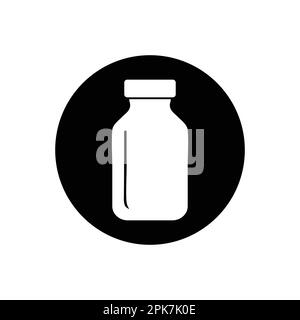 Icône de bouteille de médicament. Illustration du symbole EPS vectoriel modifiable style bouton arrondi. Illustration de Vecteur