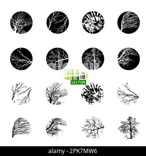 Les arborescences d'objets sont rondes. Tracé de branche d'arborescence. Illustration vectorielle Illustration de Vecteur