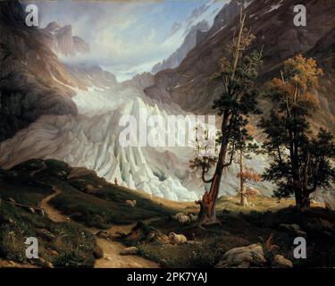 Le Grindelwaldgletscher 1838 de Thomas Fearnley Banque D'Images