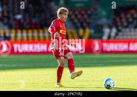 Farum, Danemark. 05th avril 2023. Daniel Svensson (27) du FC Nordsjaelland vu pendant le match de la coupe DBU entre le FC Nordsjaelland et Aarhus Fremad à droite de Dream Park à Farum. (Crédit photo : Gonzales photo/Alamy Live News Banque D'Images