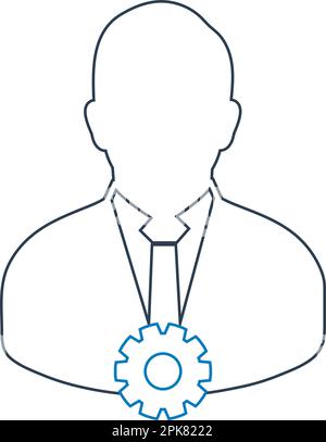 Icône de la ligne Paramètres du compte. EPS vectoriel. Illustration de Vecteur