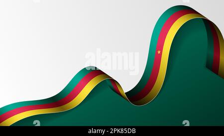 Cameroun ruban drapeau arrière-plan. Élément d'impact pour l'utilisation que vous voulez en faire. Illustration de Vecteur