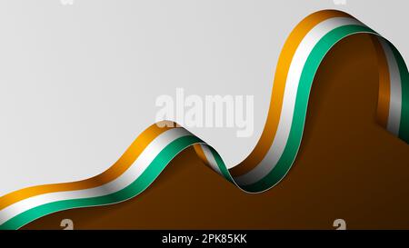 IvoryCoast ruban drapeau arrière-plan. Élément d'impact pour l'utilisation que vous voulez en faire. Illustration de Vecteur