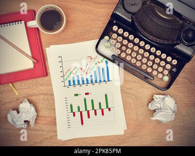 Schéma de stock sur papier, vue de dessus Banque D'Images