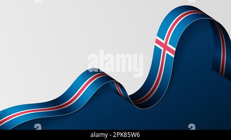 Arrière-plan du drapeau de ruban d'Islande. Élément d'impact pour l'utilisation que vous voulez en faire. Illustration de Vecteur