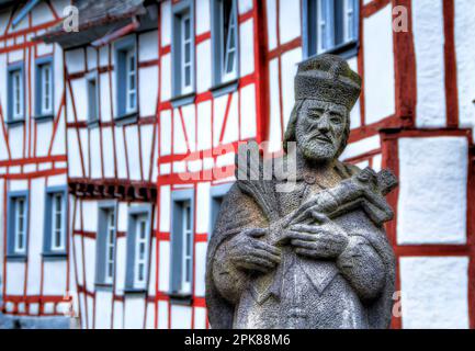 Statue de Saint-Jean de Nepomuk dans le village de Monreal, Gemany Banque D'Images