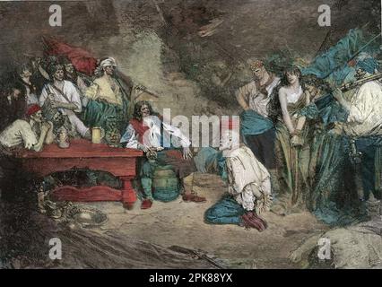 Sir Henry Morgan (1653-1688) à Porto Bello après Buccaneers et Marooners du main espagnol - Howard Pyle (1853-1911), 1888 Banque D'Images