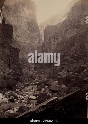 Cañon de Kanab Wash, fleuve Colorado, regardant vers le nord 1872 par William Bell Banque D'Images