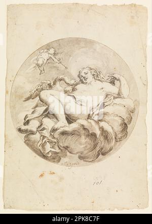 Projet pour un plafond de Fresco: Leda et le Swan vers 1775 par Francesco Saverio Mergolo Banque D'Images