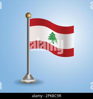 Drapeau de la table d'Etat du Liban. Symbole national, illustration vectorielle Illustration de Vecteur