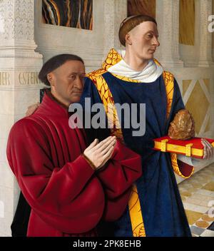 Etienne Chevalier avec Saint Stephen 1454 par Jean Fouquet Banque D'Images