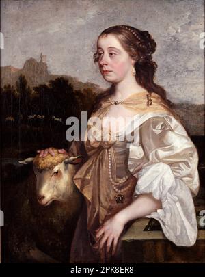 Une Dame comme Shepherdess vers 1665 par John Greenhill Banque D'Images