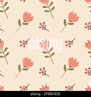 Joli motif fleuri vectoriel sans coutures Illustration de Vecteur