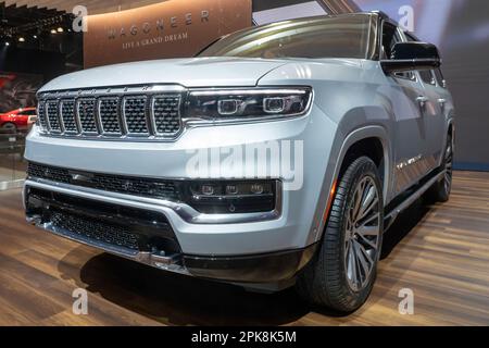 New York, New York, États-Unis. 5th avril 2023. (NOUVEAU) le salon international de l'auto de New York 2023. 05 avril 2023, New York, New York, Etats-Unis: Le Grand Wagoner de New York vu au salon international de l'auto aperçu de la presse au Centre de congrès Jacob Javits sur 5 avril 2023 à New York. (Credit image: © M10s/TheNEWS2 via ZUMA Press Wire) USAGE ÉDITORIAL SEULEMENT! Non destiné À un usage commercial ! Banque D'Images