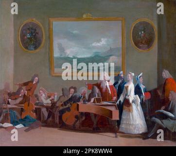 Répétition d'un opéra vers 1709 par Marco Ricci Banque D'Images