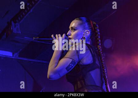 Rome, Italie. 05th avril 2023. Gaia se produit lors du concert live de â&#X80;&#X98;Alma Tour 2023â&#X80;&#x99; au Monk Club de Rome, Italie, sur 5 avril 2023 Credit: Independent photo Agency/Alay Live News Banque D'Images