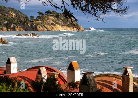 Paysage méditerranéen sur la Costa Brava sur la côte de la province de Gérone en Catalogne Espagne Banque D'Images