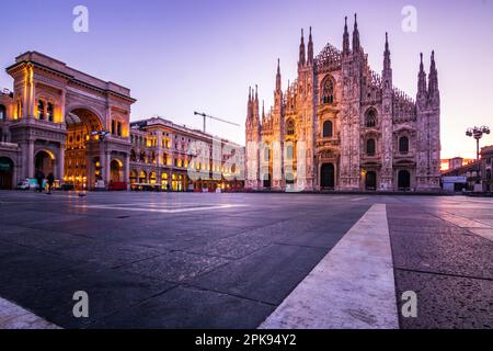 Cathédrale de Milan, Basilique de San Lorenzo di Milano le matin, Italie Banque D'Images