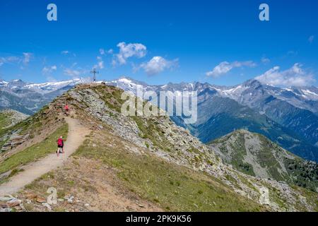 Speikboden, sable à Taufers, province de Bolzano, Tyrol du Sud, Italie. Au sommet de Speikboden Banque D'Images