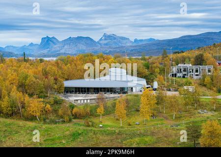Norvège, côte Atlantique à Kystriksveien, route côtière Fv17, Musée Saltstraumen Banque D'Images