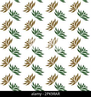 Motif floral sans couture sur fond de feuilles vert et marron Illustration de Vecteur