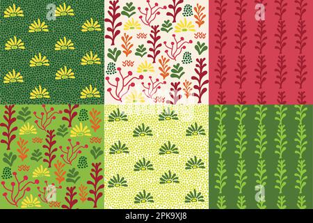 Motif fleuri abstrait à motif de surface illustration vectorielle. formes abstraites dessinées à la main motifs répétés sans couture Illustration de Vecteur