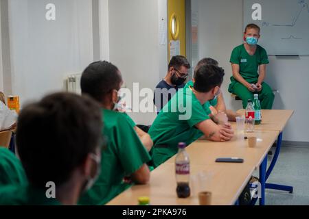 Formation de stagiaires médicaux à la technique ECMO, Oxygénation extracorporelle des membranes. Banque D'Images