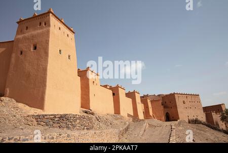 Maroc, Quarzazate, Kasbah Taourirt, résidence historique fortifiée Banque D'Images